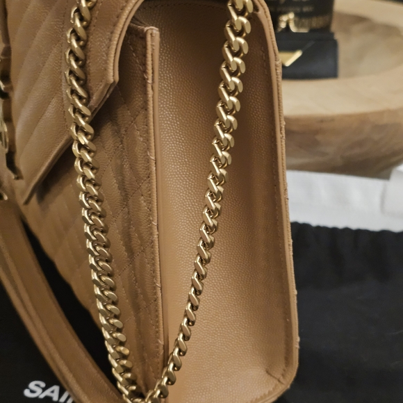 Saint Laurent Tan Quilted Leather Bag - Picture 9 of 16